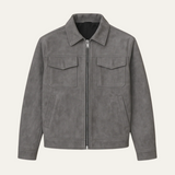 The Monte Carlo Men’s Gray Suede Jacket – Minimalist Luxury Winter Overshirt