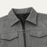 The Monte Carlo Men’s Gray Suede Jacket – Minimalist Luxury Winter Overshirt