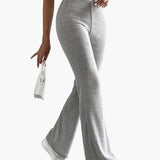 Wide High Waist Knit Pants for Women – Comfortable Lounge Fit