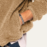 The Lucca Alta Men’s Winter Soft Velvet Zip Up Hoodie Fleece Jacket