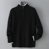 The Pinecrest Men's Warm Mock Neck Winter Knit Half Zip Sweater