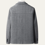 The Winslow Men’s Herringbone Jacket – Thick Warm Outerwear with Pockets