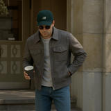 The Monte Carlo Men’s Gray Suede Jacket – Minimalist Luxury Winter Overshirt
