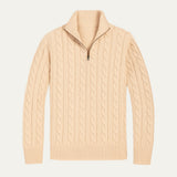 The Genève Old Money Half Zip Sweater for Men - 100% Merino Wool