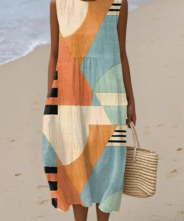 Iris Geometric Midi Dress