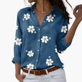 Floral Blouse with Elegant Floral Pattern - Women's Summer Look