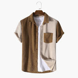 Men's Summer Set in Waffle Texture with Shirt and Shorts