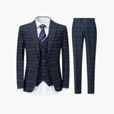 Checked Suit Set - Slim Fit Men's 3-Piece Suit Modern