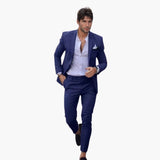 Men's Two-Piece Suit Made of Wool Blend with Slim Fit Cut