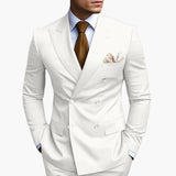 Men’s Suit Set with Notched Lapels and Buttons