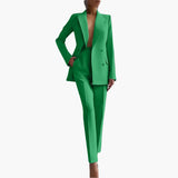 Women's Two-Piece Suit with Blazer and Slim-Fit Pants