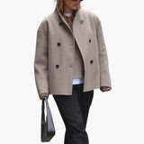 Women’s Jacket with Stand Collar and Buttons