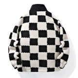 Men's Jacket Checkered Pattern with Zipper