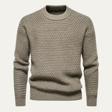 The Caprera Men’s Classic Knitted Crew Neck Textured Sweater