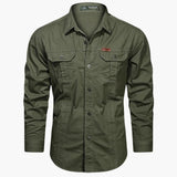 Men's Cargo Long Sleeve Shirt – Comfortable Outdoor Casual Shirt