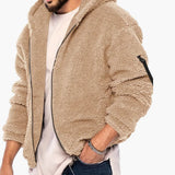 Men's Teddy Jacket with Zipper and Long Sleeves