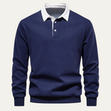 The Marlowe Men’s Casual Smart Polo Collar Sweater