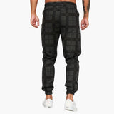 Men's pants with elastic waistband and checkered surface