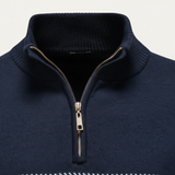 The Brookshire Men’s Casual Half Zip Knit Sweater with Stand Collar