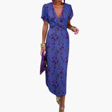 Women's Floral Wrap Dress – Summer Dress with V-Neck