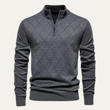 The Caserta Men’s Smart Casual Half Zip Knit Jumper – Gray