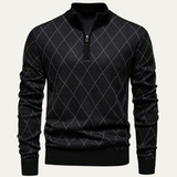 The Novara Men’s Smart Casual Half Zip Knit Sweater – Black
