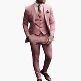 Men's Suit with Vest and One-Button Blazer for Every Season
