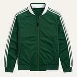 The Oakridge Men’s Breathable Zip Up Lightweight Track Jacket with Striped Sleeves
