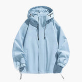 Men's Zip-Up Hoodie with Elastic Hem