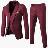 Men’s Three-Piece Suit with Jacket and Vest