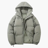 Women's Hooded Jacket with Zipper and Exterior Stitching