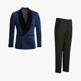 Men's Suit Two-Piece with Contrast Lapels for Every Season