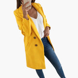 Women's Coat with Button Closure and Long Sleeves