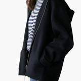 Women's Jacket with Hood, Zipper, and Side Pockets