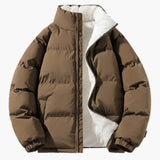 Warm Women's Puffer Jacket with Fleece Lining and Hood