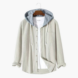 Men's Hooded Jacket with Button Closure
