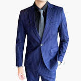 Men's Suit with Pinstripes and Slim Fit Blazer