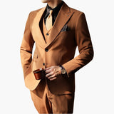 Men's Three-Piece Suit with Vest and Slim Fit Cut