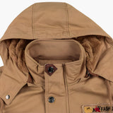 Men's Field Jacket with Adjustable Hood and Multiple Pockets