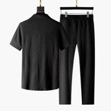 Men's Two-Piece Set with Long Sleeve Shirt and Pants for Spring and Autumn
