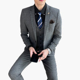 Men's Three-Piece Suit with Check Pattern for Every Season