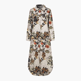Floral Maxi Dress for Women with Button Placket – Long Dress