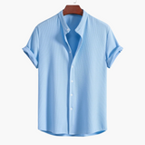 Men's Shirt with Stand Collar - Slim Fit, Elegant & Modern
