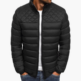 Men's Bomber Jacket with Zipper and Quilted Design