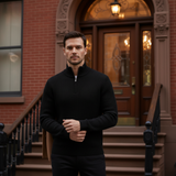 The Merino Knitted Quarter Zip Sweater