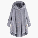 Women's Jacket with Hood and Button Closure