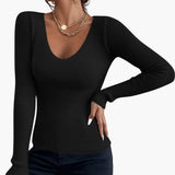 Women's Sweater with V-Neck and Long Sleeves