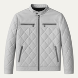 The Moscova Men's Winter Thickened Quilted Biker Leather Jacket
