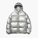 Shiny Men's Puffer Jacket with Hood – Warm & Modern