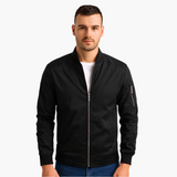 Men's Bomber Jacket with Ribbed Hem and Arm Pocket